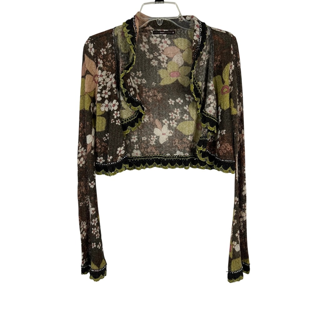 Vintage Anthropologie Hazel Bolero Jacket Jeweled Boho - Sz Medium